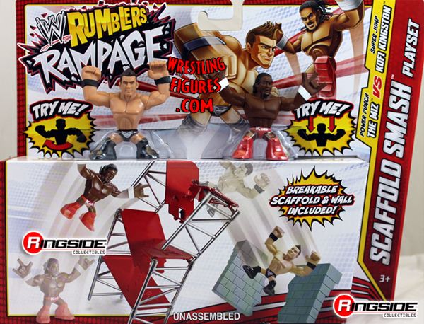 The Miz & Kofi Kingtson w/ Scaffold Smash Playset - WWE Rumblers Rampage