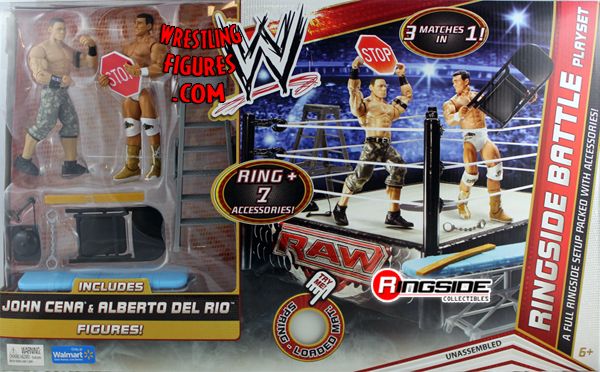 WWE Ringside Battle Playset w/ John Cena & Alberto Del Rio Figures